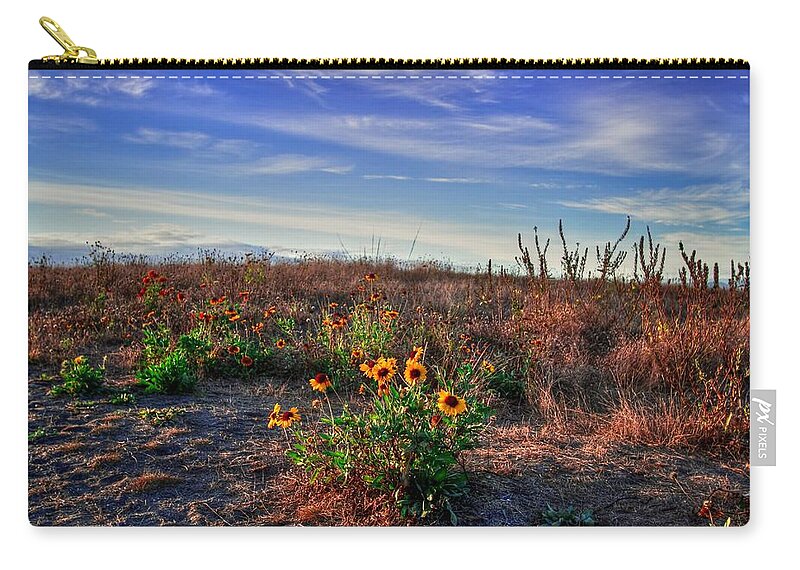 Meadow Zip Pouch featuring the photograph Meadow Of Wild Flowers by Eti Reid