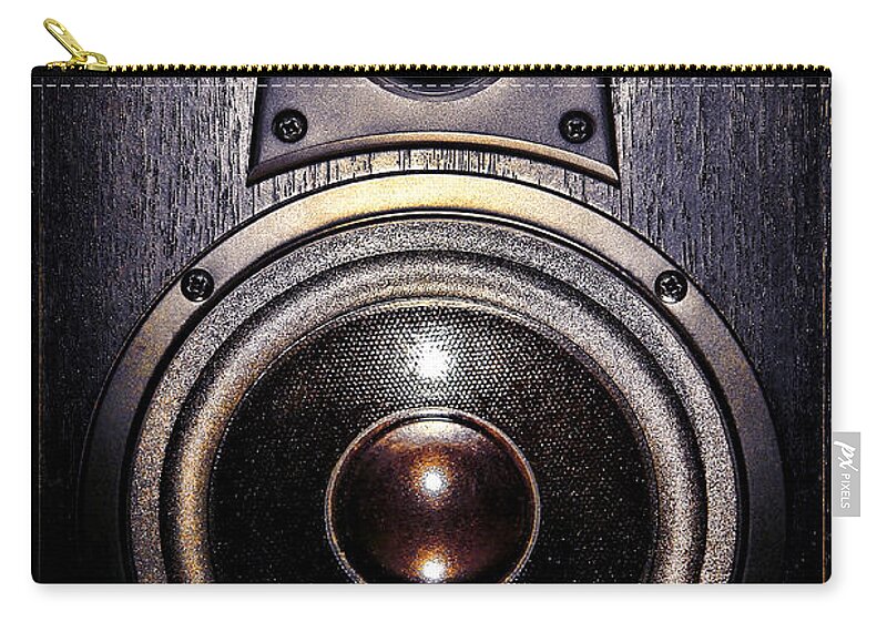 Speaker Zip Pouch featuring the photograph Mean Speaker by Olivier Le Queinec