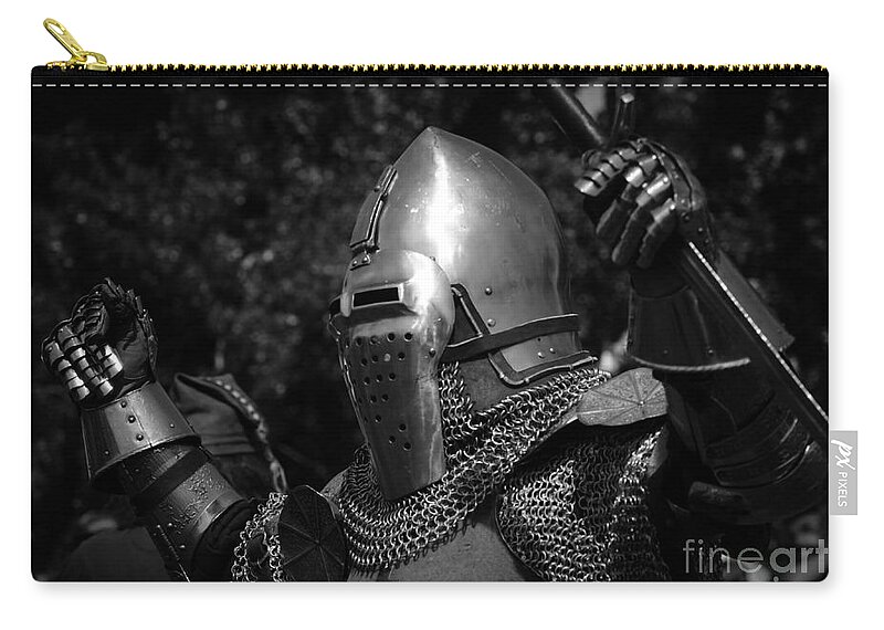 Gladiator Zip Pouch featuring the photograph Medieval Faire Knight's Victory 2 by Vivian Christopher