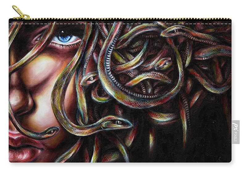 Medusa Zip Pouch featuring the painting Medusa No. two by Hiroko Sakai