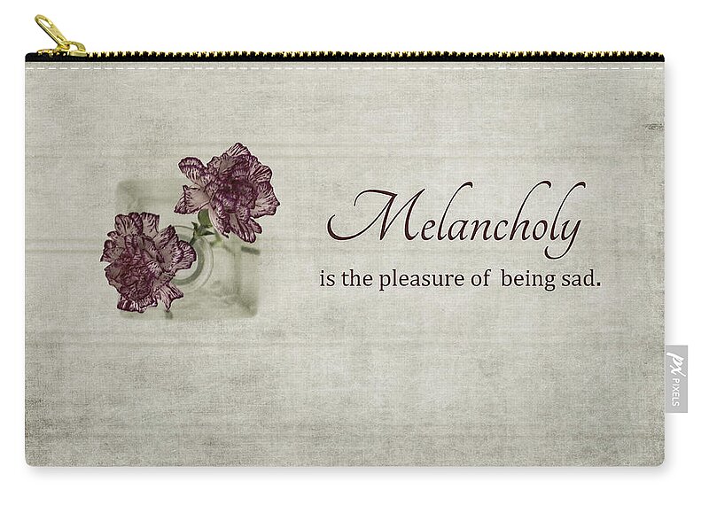 Carnation Zip Pouch featuring the photograph Melancholy by Kim Hojnacki