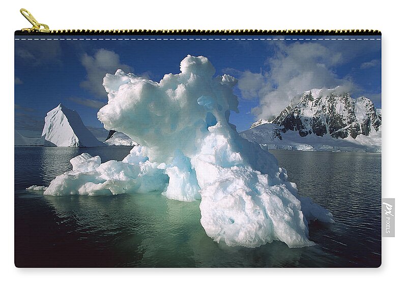 Feb0514 Zip Pouch featuring the photograph Melting Iceberg Lemaire Channel by Colin Monteath