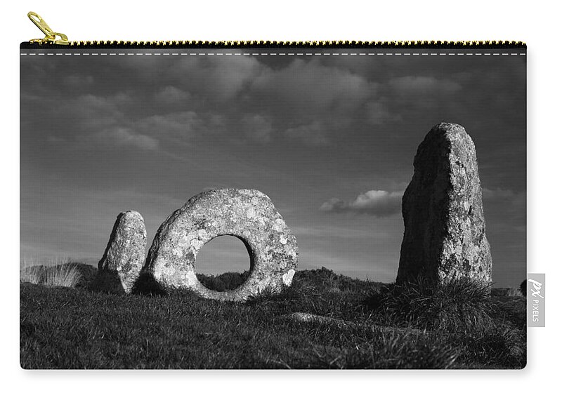 Photo Zip Pouch featuring the photograph Men an Tol ancient monument, Cornwall by Tony Mills