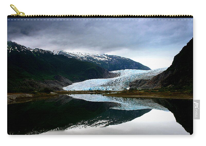 Mendenhall Zip Pouch featuring the photograph Mendenhall Glacier by Heather Applegate