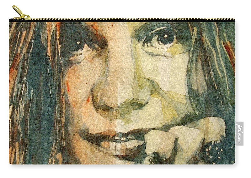 Janis Joplin Zip Pouch featuring the painting Mercedes Benz by Paul Lovering
