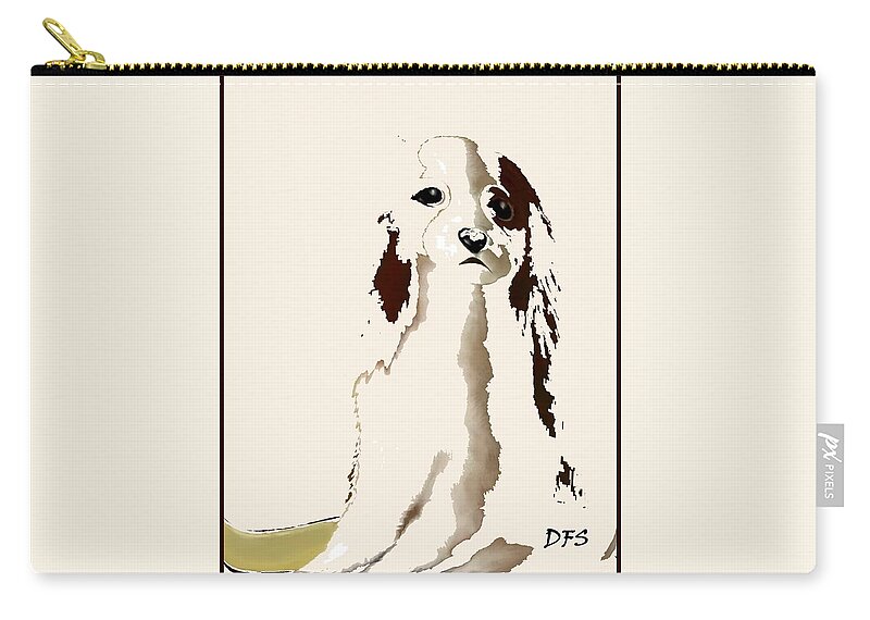 Diane Strain Carry-all Pouch featuring the painting Mercedes - Our Cavalier King Charles Spaniel No. 9 by Diane Strain