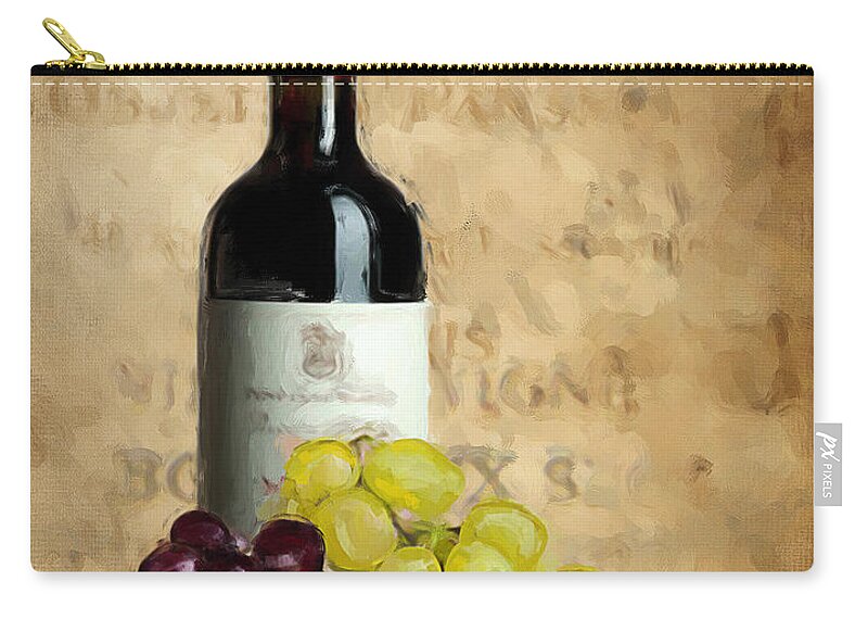 Wine Zip Pouch featuring the painting Merlot IV by Lourry Legarde