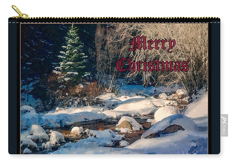 Merry Christmas Zip Pouch featuring the digital art Merry Christmas by Ernest Echols