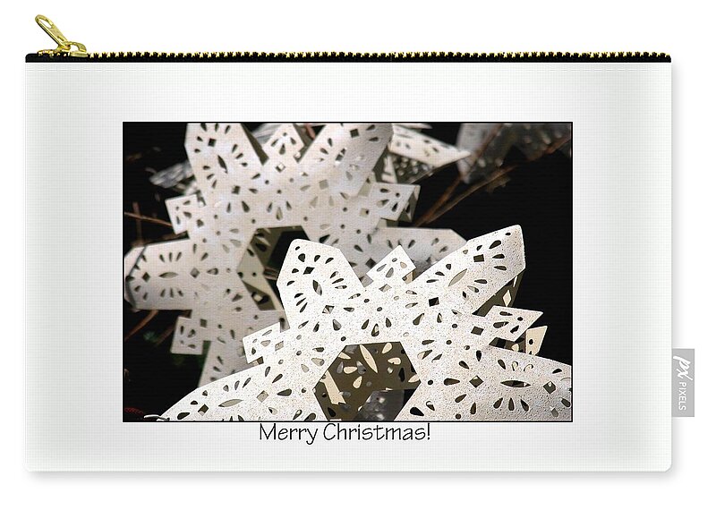 Celebrate Zip Pouch featuring the photograph Merry Christmas Ornament 0204 by Jerry Sodorff