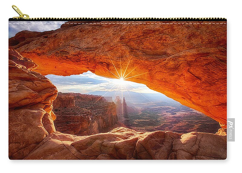 Sunrise Carry-all Pouch featuring the photograph Mesa's Sunrise by Darren White