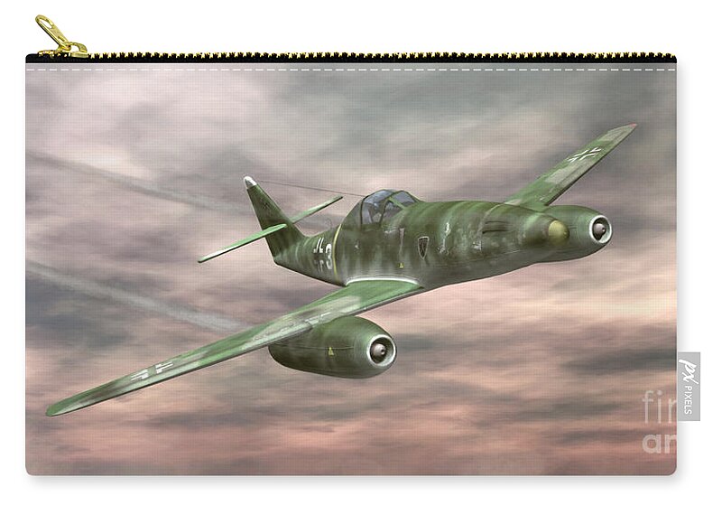 Messerschmitt Me-262 Zip Pouch featuring the digital art Messerschmitt Me-262 by Walter Colvin