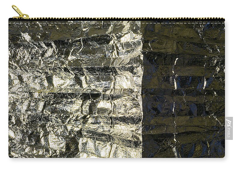 Abstract Zip Pouch featuring the photograph Metallic Reflection by Lynn Hansen