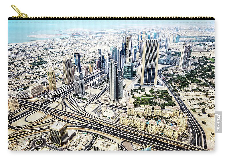 Arabia Zip Pouch featuring the photograph Metropolis In The Desert by Juergen Sack