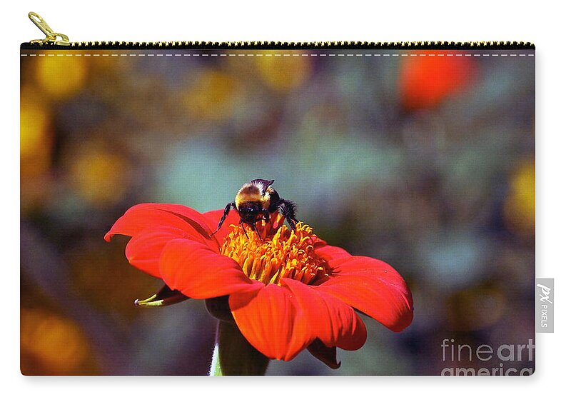 Tithonia Rotundifolia Zip Pouch featuring the photograph Mexican Sunflower Open House Party Time by Byron Varvarigos