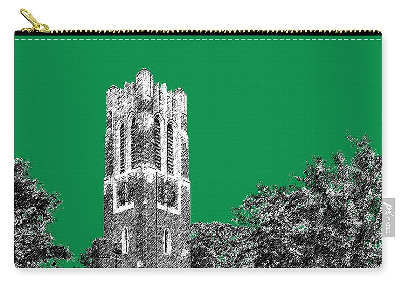 University Zip Pouch featuring the digital art Michigan State University - Forest Green by DB Artist
