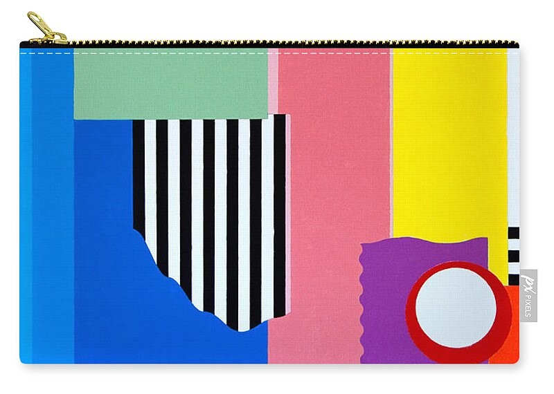 Geometric Zip Pouch featuring the painting Mid Century Compromise by Thomas Gronowski