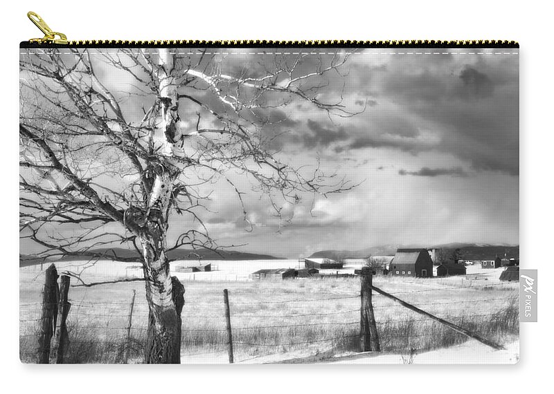 Snow Zip Pouch featuring the photograph Mid-winter Moonlight by Theresa Tahara