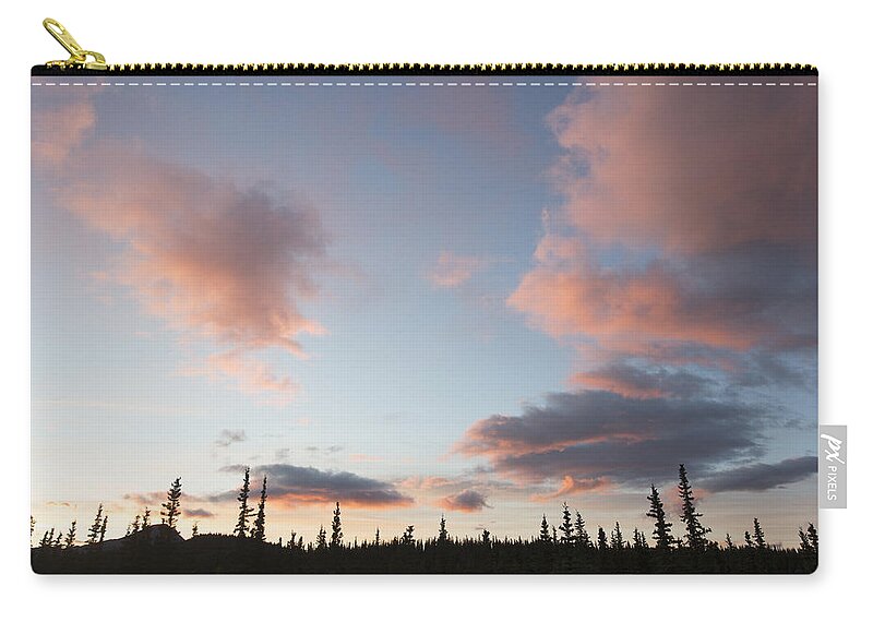 Feb0514 Zip Pouch featuring the photograph Midnight Sun And Clouds Denali Np Alaska by Matthais Breiter