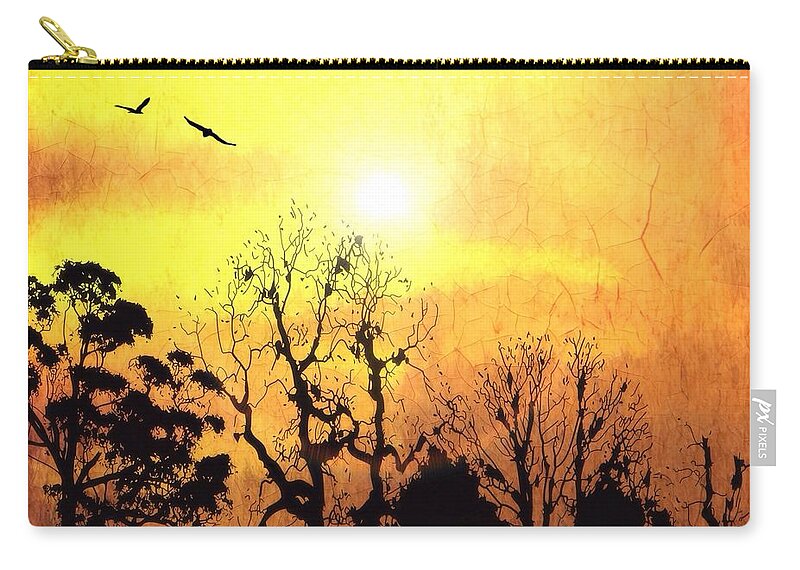 Landscape Zip Pouch featuring the painting Migration in the Fall by Mark Taylor
