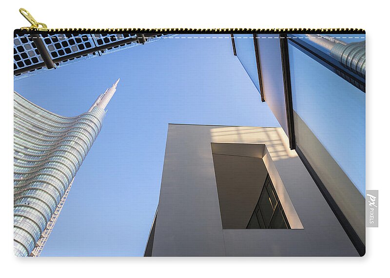 Corporate Business Zip Pouch featuring the photograph Milan Modern Buildings by Deimagine
