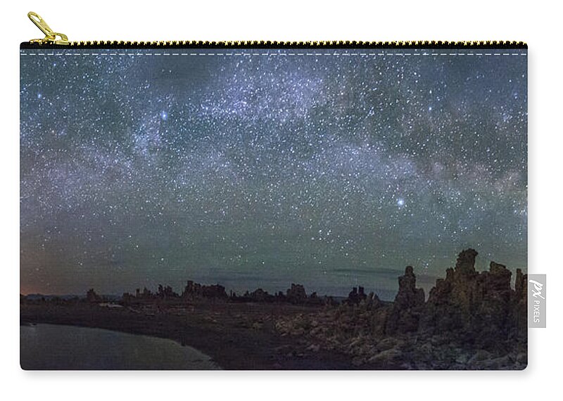 Night Zip Pouch featuring the photograph Milky Way at Mono Lake by Cat Connor