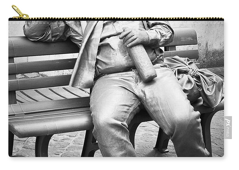 Rome Zip Pouch featuring the photograph Mime at Work by Georgette Grossman