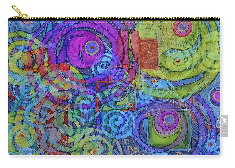 Abstract Zip Pouch featuring the painting Out of My Mind by Vicki Baun Barry