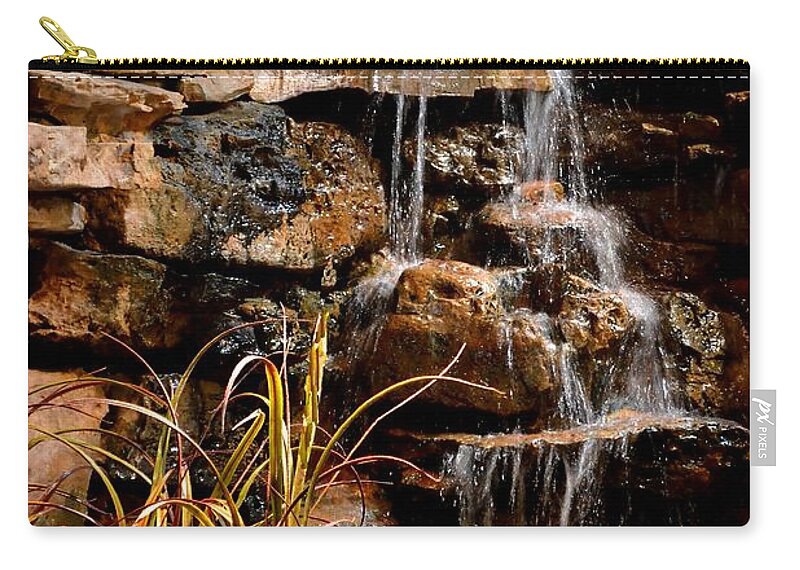Waterfall Zip Pouch featuring the photograph Mini Falls by Deena Stoddard