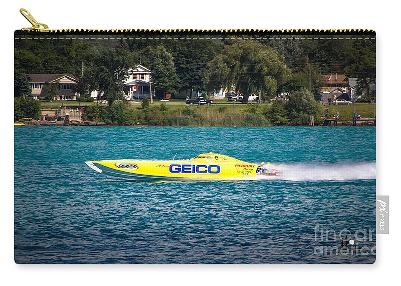 Miss Geico Zip Pouch featuring the photograph Miss Geico by Grace Grogan