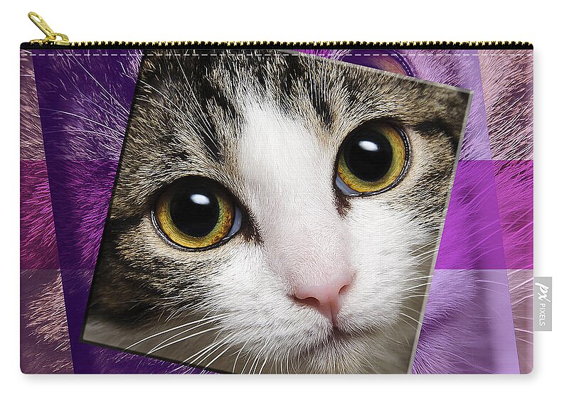 Abstract Zip Pouch featuring the photograph Miss Tilly The Gift 4 by Andee Design