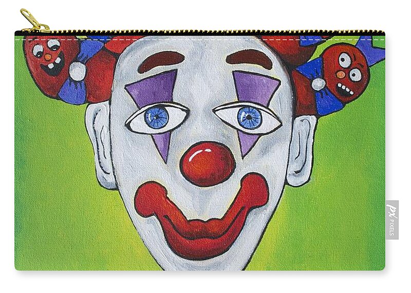 Circus Carry-all Pouch featuring the painting Miss.Curly Clown by Patricia Arroyo