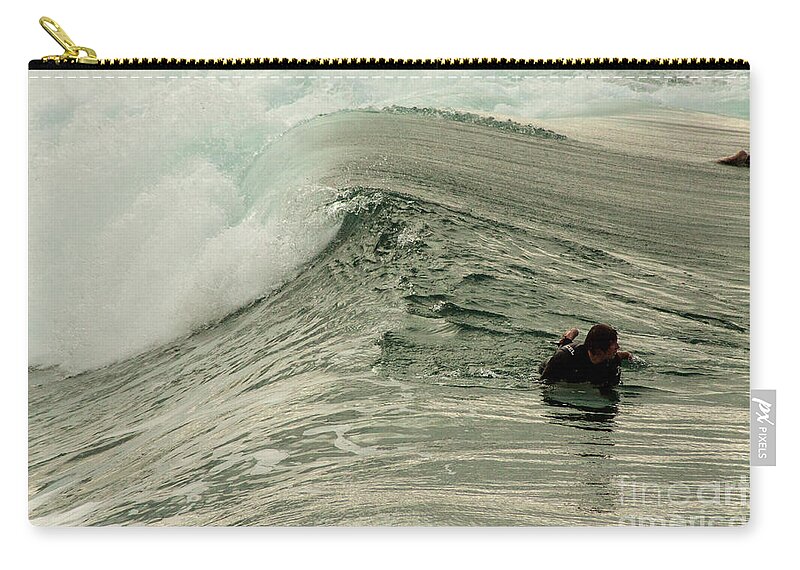 Surf Zip Pouch featuring the photograph Missed Wave Opportunity by Darleen Stry