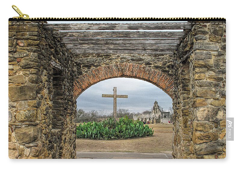 American Zip Pouch featuring the photograph Mission San Juan Capistrano by David and Carol Kelly