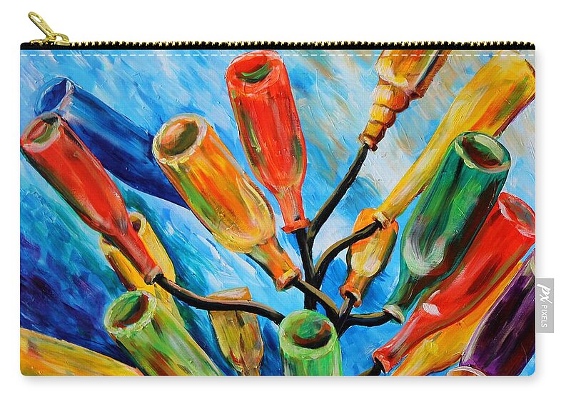 Still Life Zip Pouch featuring the painting Mississippi Bottle Tree by Karl Wagner