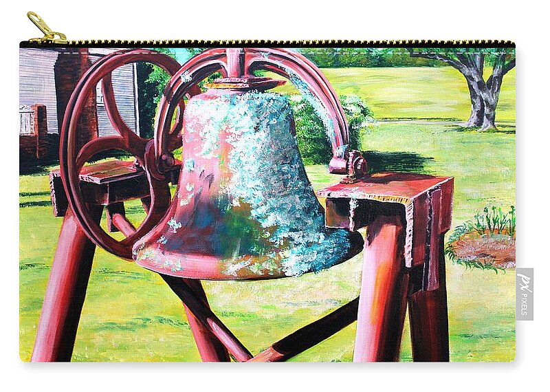 Bell Zip Pouch featuring the painting Mississippi Plantation Bell by Karl Wagner