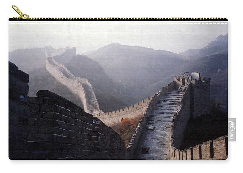 Great Wall Of China Zip Pouch featuring the photograph Mistic Wall by Douglas Martin