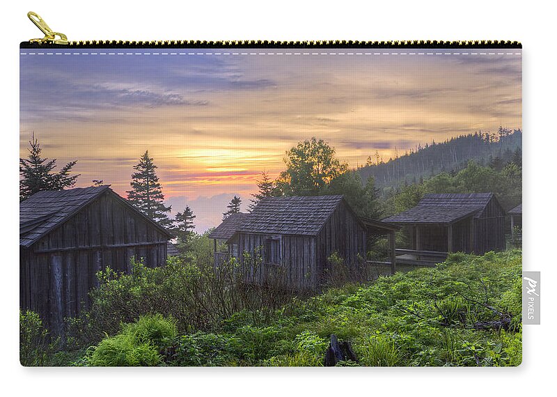Appalachia Carry-all Pouch featuring the photograph Misty Dawn at Mt Le Conte by Debra and Dave Vanderlaan