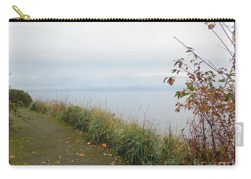 Misty Zip Pouch featuring the photograph Misty Mossy Morning by Vivian Martin