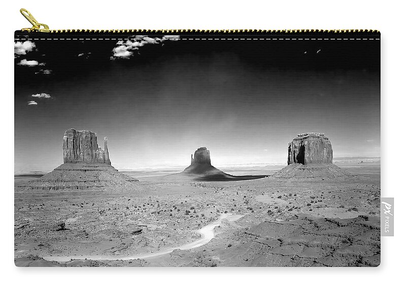 Mittens Zip Pouch featuring the photograph Mittens and Merrick Blacknwhite by Randall Branham
