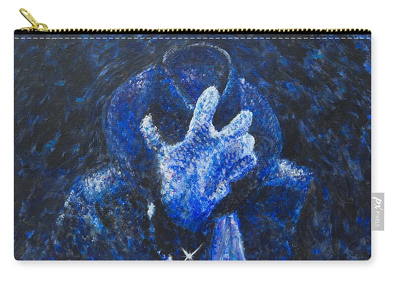 Michael Jackson Zip Pouch featuring the painting MJ Gone Too Soon by Nik Helbig