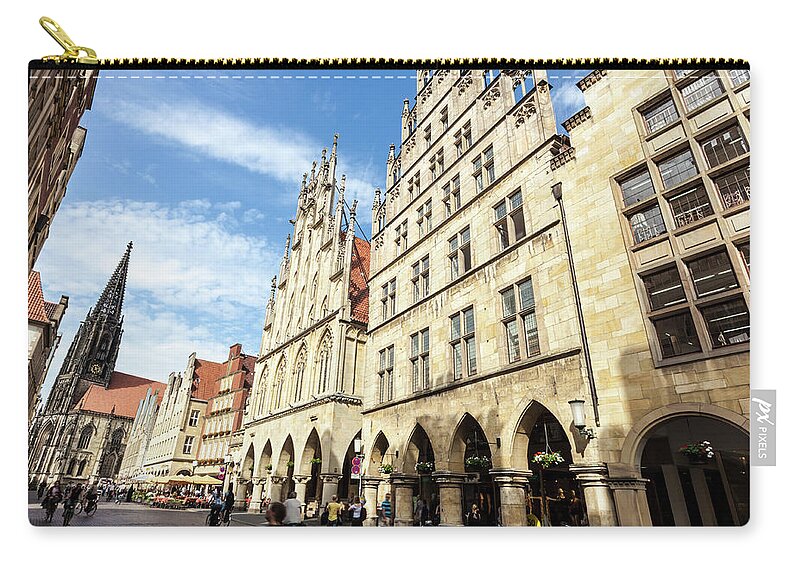 North Rhine Westphalia Zip Pouch featuring the photograph Münster - Prinzipalmarkt, Germany by Querbeet