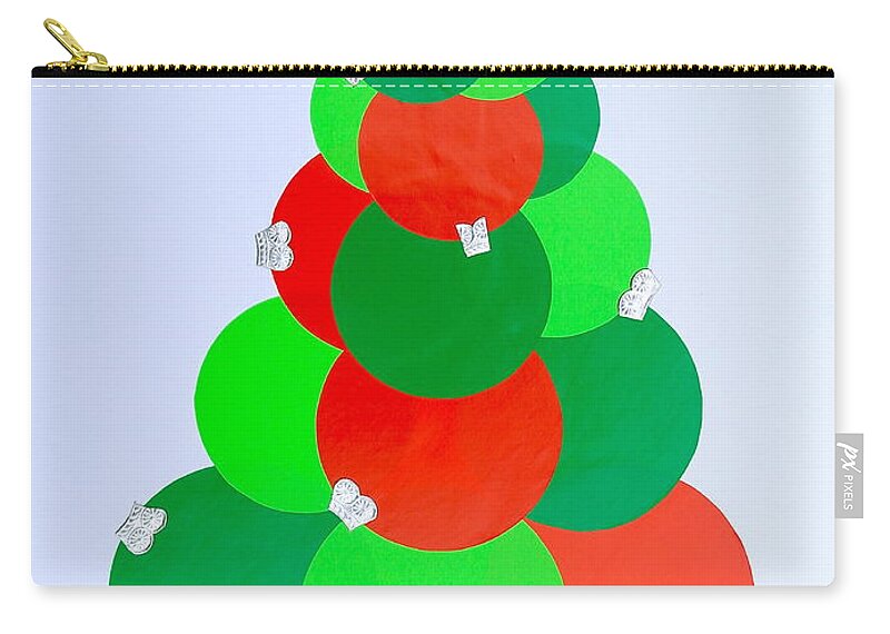 Christmas Card Zip Pouch featuring the mixed media Mod Christmas Tree by Michele Myers