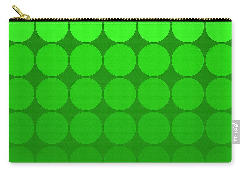 Mod Pop Zip Pouch featuring the digital art Mod Pop Circles Green Tones by Denise Beverly