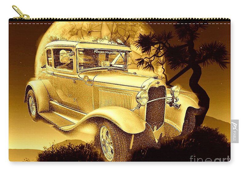Model T Zip Pouch featuring the digital art Model T Fantasy by Saundra Myles
