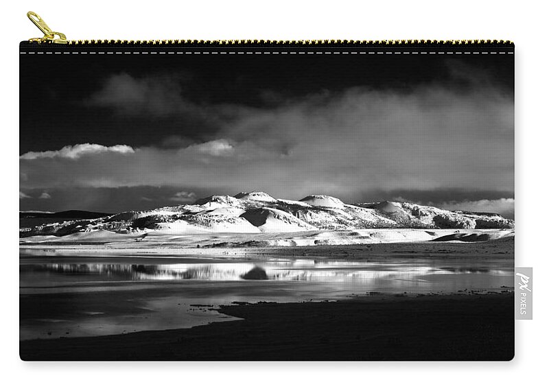 Black Zip Pouch featuring the photograph Mono Craters by Cat Connor