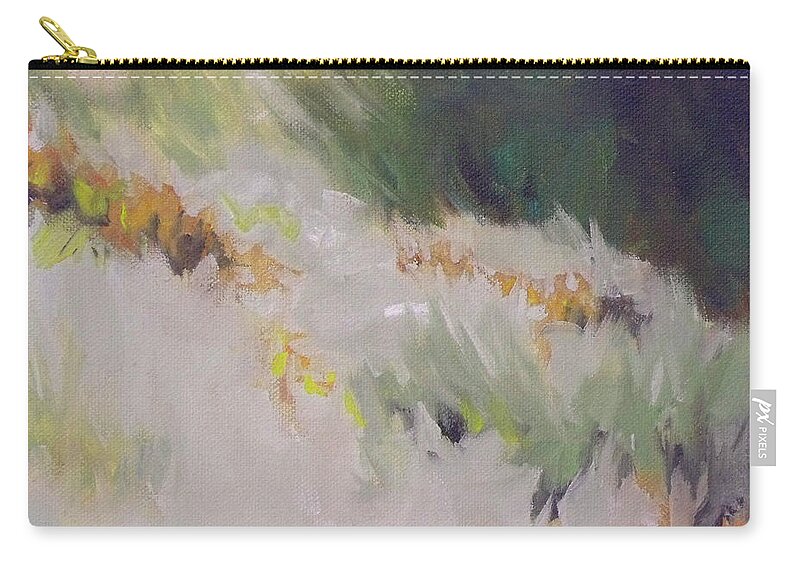 Monterey Zip Pouch featuring the painting Monterey Dunes by Mary Hubley