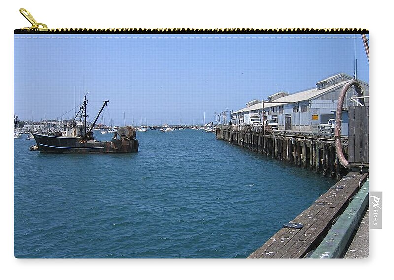 Monterey Zip Pouch featuring the photograph Monterey Municipal Wharf by James B Toy