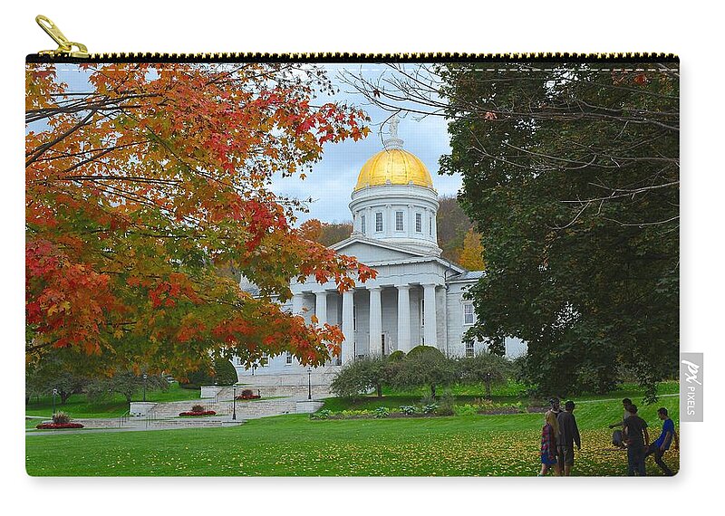 Montpelier Zip Pouch featuring the photograph Montpelier Vermont by Tana Reiff
