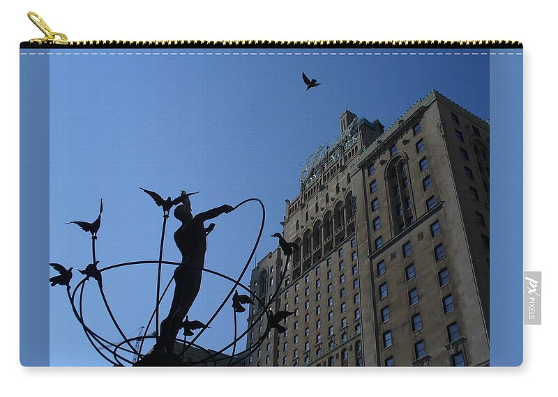 City Landmark Zip Pouch featuring the photograph Monument to Multiculturalism and Royal York Hotel by Lingfai Leung