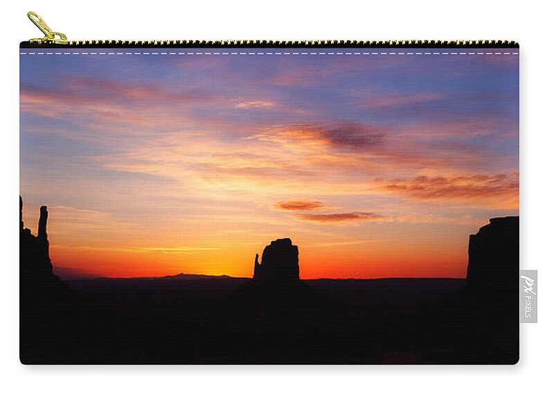 Monument Valley Zip Pouch featuring the photograph Monumental Sunrise by Darren White